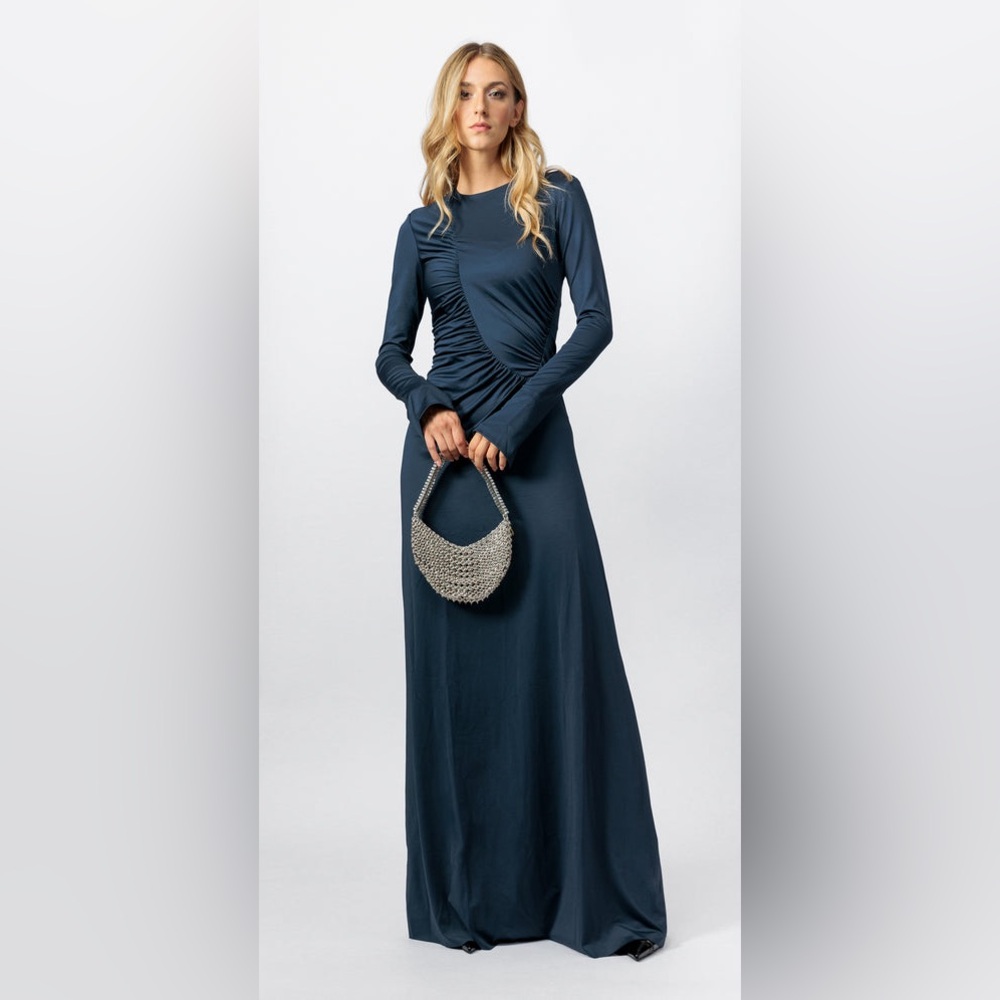 Victoria Beckham Ruched Long Sleeve Gown - Picture 2 of 8